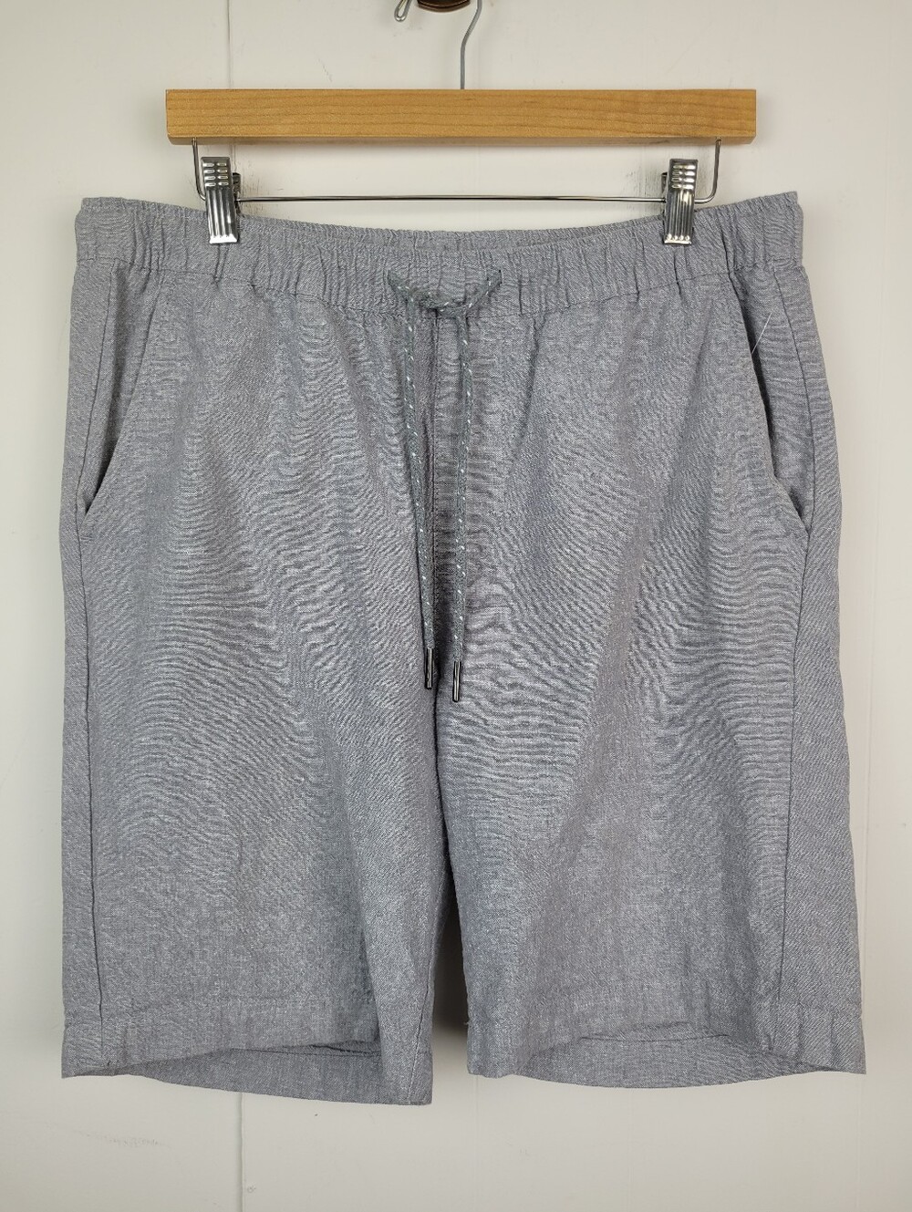 Report Collection Medium Grey Linen Blend Casual Shorts